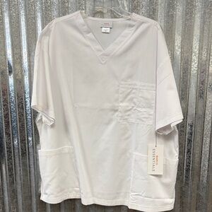 Barco Unisex White Scrub Top